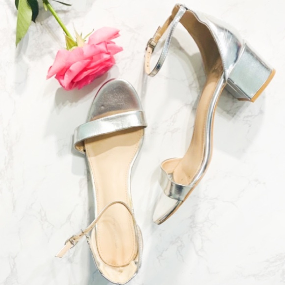 Springfield shoes silver chunky heel sandals 41